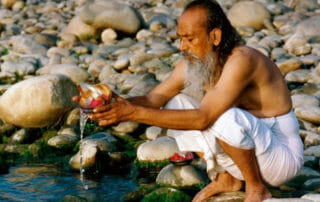 Baba Hari Dass at the river