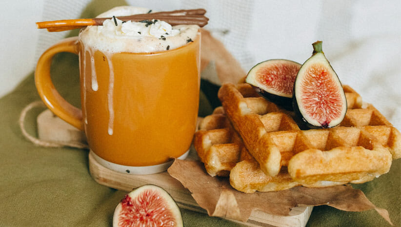 delicious food waffles and figs showing food trends
