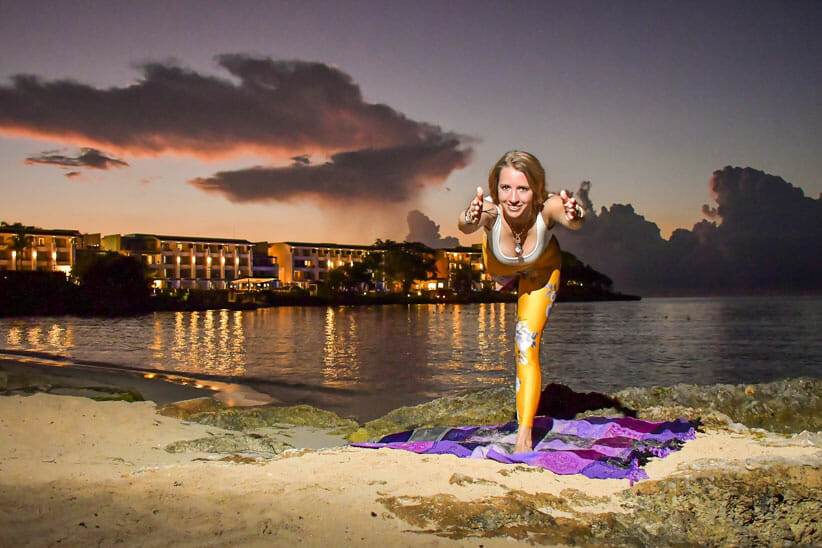 Year in the Life of an LMU Student. Yoga Practitioner Katie Davidson in a yoga pose