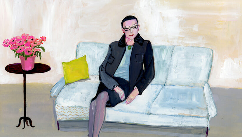 Painting of Ruth Bader Ginsberg (RBG at the Skirball) by Maira Kalman